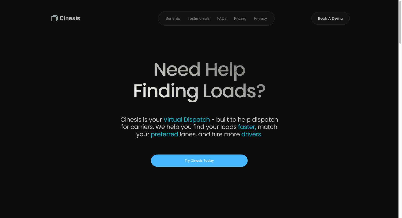 Screenshot of Cinesis project