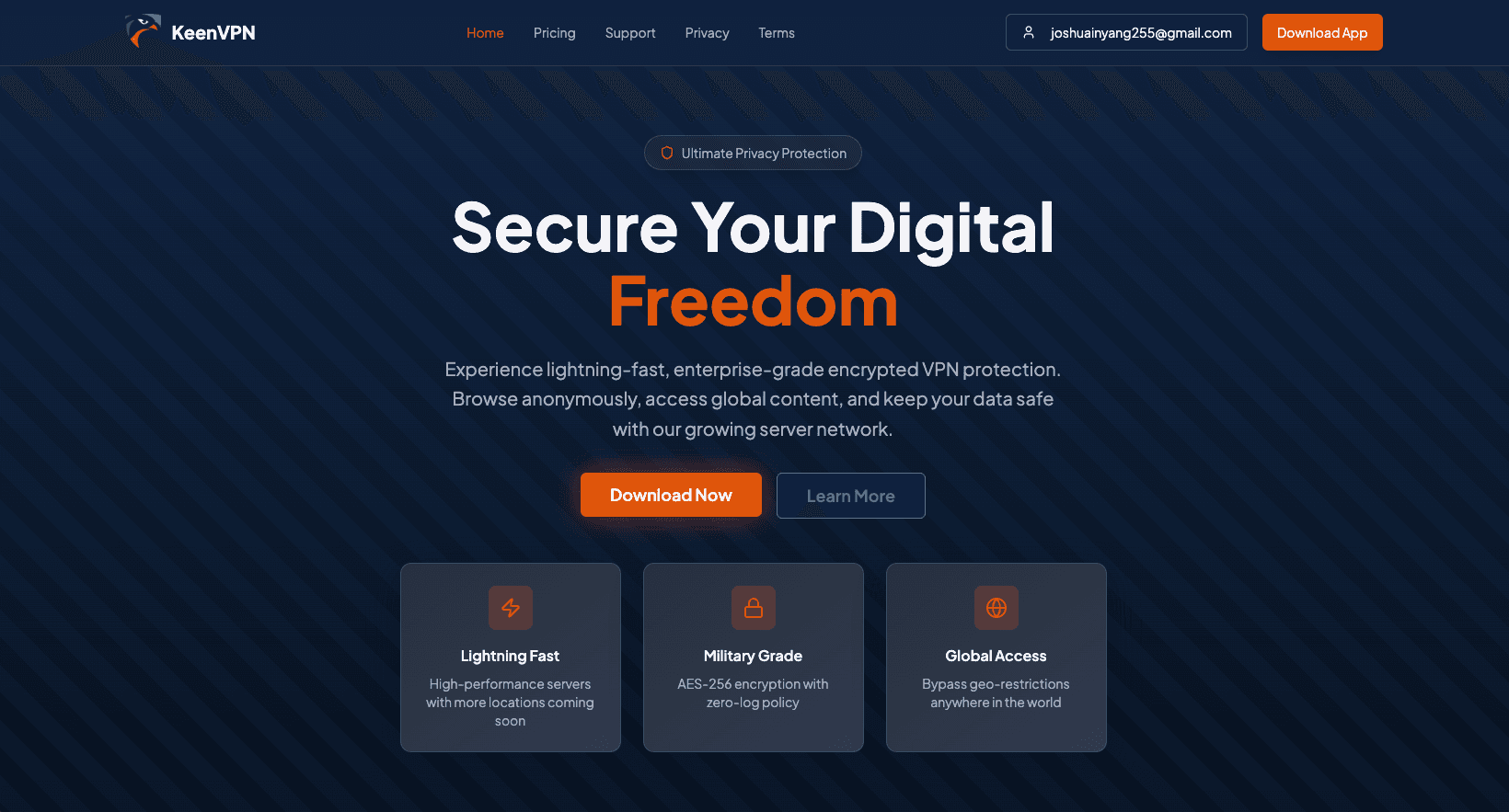 Screenshot of KeenVPN project