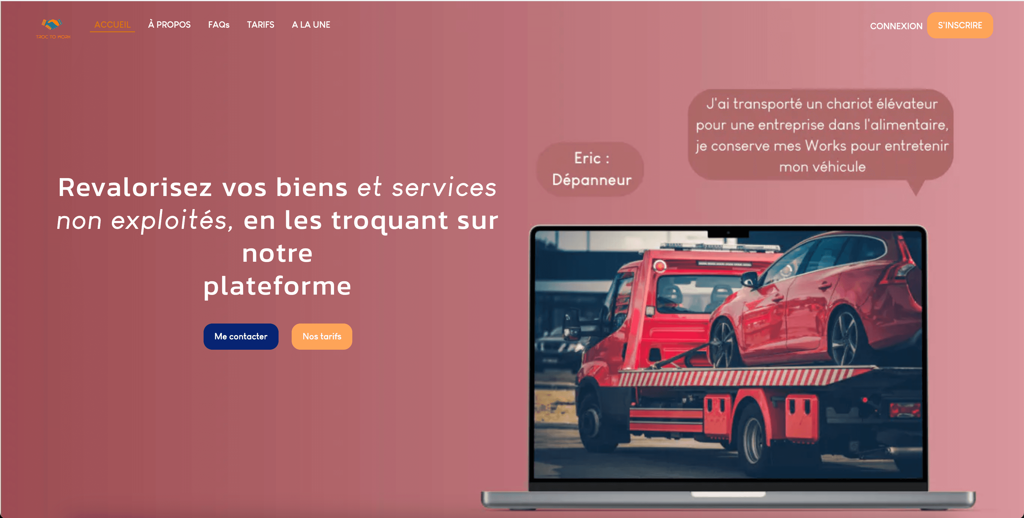 Screenshot of Troc2Work project